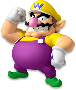 Artwork of Wario for Mario Party 10 (reused for Mario & Sonic at the Rio 2016 Olympic Games Arcade Edition)