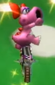 Birdo performing a Trick