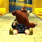 Donkey Kong performing a trick.