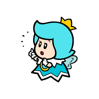 Surprised cyan Sprixie Princess stamp from Super Mario 3D World   Bowser's Fury.