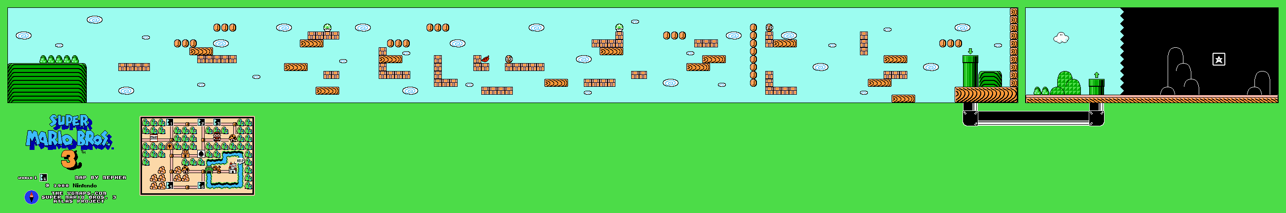 Map of World 1-4 (Super Mario Bros. 3 version)