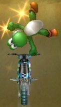 Yoshi performing a Trick in Mario Kart Wii