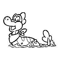 Plessie Stamp from Super Mario 3D World.