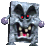 A Whomp from Super Mario 64.