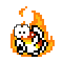 Cheep Cheep on fire (replaces Blurp in the castle theme)