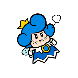 Mad blue Sprixie Princess stamp from Super Mario 3D World   Bowser's Fury.