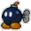 A Paper Bob-omb's battle sprite from Mario & Luigi: Paper Jam.