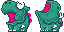 Unused sprite from Super Mario World showing a Dino-Rhino breathing fire