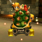 Bowser performing a trick.