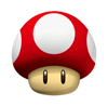 A Sticker of a Mushroom in Super Smash Bros. Brawl.