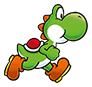 Yoshi running in Super Mario Run.