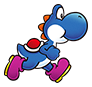 Blue Yoshi running in Super Mario Run.