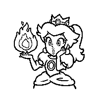 Fire Princess Peach Stamp from Super Mario 3D World.