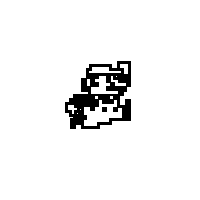 A stamp, depicting an 8-bit Mario.