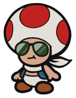 A Toad from Paper Mario: Color Splash.