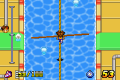 The Tightrope minigame in Mario Tennis: Power Tour.