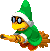 Sprite of Kamek (Green) flying, from Mario & Luigi: Dream Team.