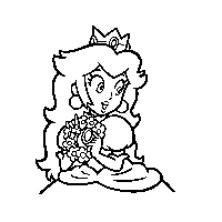 Princess Peach Stamp from Super Mario 3D World.