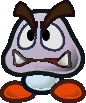 A Headbonk Goomba from Super Paper Mario.