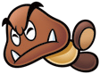 A Goomba falling down