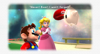 Baby Luma bidding farewell to Mario and Peach.