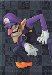 Waluigi silver card from the Super Mario Trading Card Collection