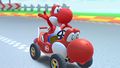 Red Yoshi cheering in the Red Turbo Yoshi on GCN Yoshi Circuit