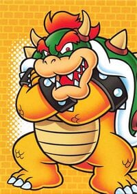 Bowser line drawing card from the Super Mario Trading Card Collection