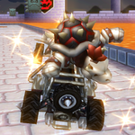 Dry Bowser performing a Trick in Mario Kart Wii