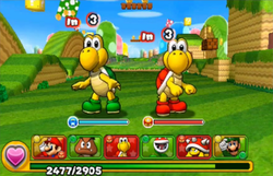 Screenshot of Intro, from the demo version of Puzzle & Dragons: Super Mario Bros. Edition.