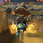 Morton Koopa Jr. performing a trick. Mario Kart 8.