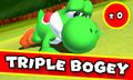 Yoshi receiving a triple bogey in Mario Golf: World Tour