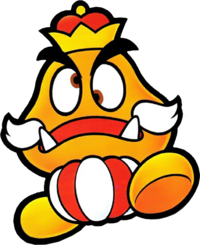 Artwork of the Goomba King from Paper Mario