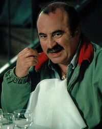 Bob Hoskins as Mario in the Super Mario Bros. Movie.