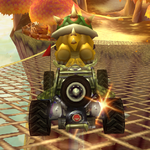 Bowser performing a Trick in Mario Kart Wii