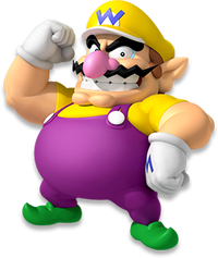 Artwork of Wario for Mario Party 10 (reused for Mario & Sonic at the Rio 2016 Olympic Games Arcade Edition)