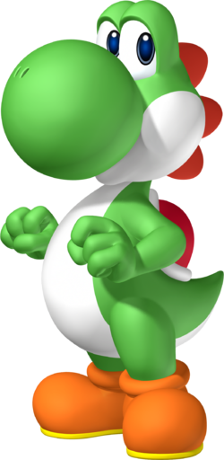 Artwork of Yoshi for Mario Party 8 (reused for Mario & Sonic at the Rio 2016 Olympic Games)