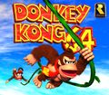 Donkey and Diddy Kong swinging on a vine.