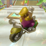 Wario performing a Trick in Mario Kart Wii