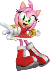 Artwork of Amy used in Mario & Sonic at the London 2012 Olympic Games (later used in Mario and Sonic at the Olympic Games Tokyo 2020)