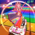 Pink Gold Peach tricking in the Wildfire Flyer on SNES Rainbow Road