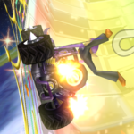 Waluigi performing a Trick in Mario Kart Wii