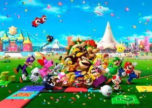 A promotional image for Mario Party 8, used for the game cover