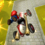 Mario performing a Trick in Mario Kart Wii