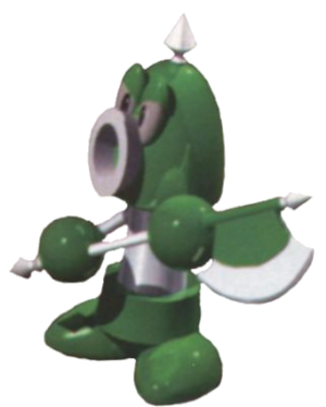 Artwork of Axem Green from Super Mario RPG: Legend of the Seven Stars