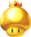 A Golden Mushroom from Mario Kart 7.