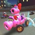 Birdo drifting in the Turbo Birdo on 3DS Shy Guy Bazaar