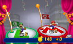 The post-battle screen from Mario & Luigi: Dream Team