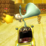 Rosalina performing a Trick in Mario Kart Wii