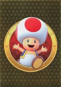 Toad golden card from the Super Mario Trading Card Collection